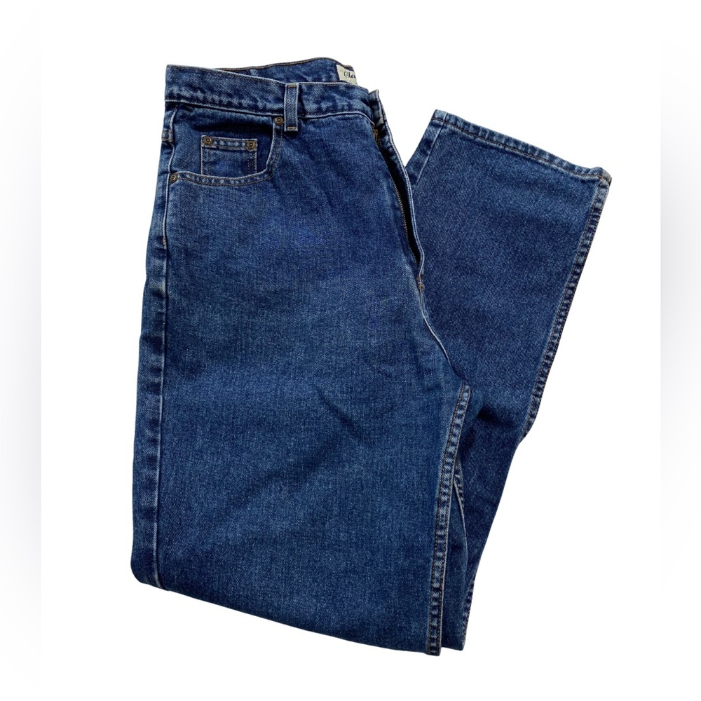 St. John’s Bay Classic Fit Dad Jeans Size 16 Straight Leg Dark Blue Denim